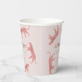 Little Tiger Modern Pink Girl Baby Dusche Pappbecher (Rechts)
