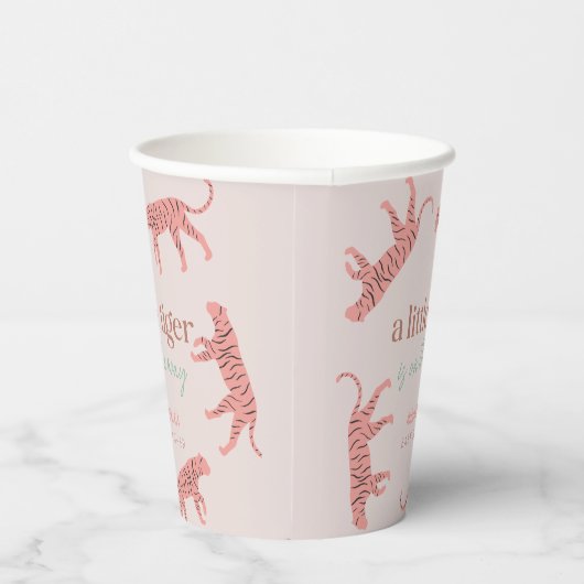 Little Tiger Modern Pink Girl Baby Dusche Pappbecher (Rechts)