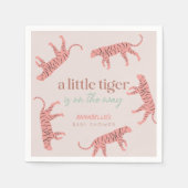Little Tiger Modern Pink Girl Baby Dusche Serviette (Vorderseite)