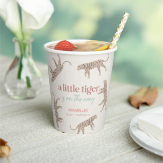 Little Tiger Modern Taupe Baby Dusche Pappbecher