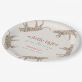 Little Tiger Modern Taupe Baby Dusche Pappteller (Schrägansicht)