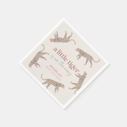 Little Tiger Modern Taupe Baby Dusche Serviette (Ecke)