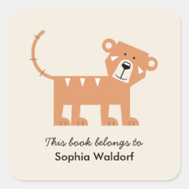 Little Tiger Quadratischer Aufkleber