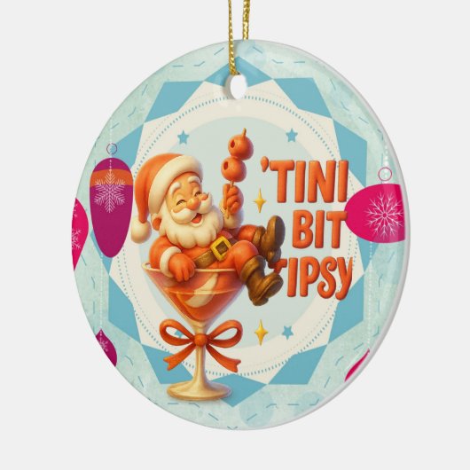 little tipsy santa keramik ornament (Links)