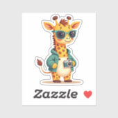 Little Tourist Giraffe | Kawaii Adventure Art Aufkleber (Blatt)
