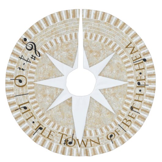 Little Town Bethlehem Christmas Carol/Natural Polyester Weihnachtsbaumdecke (Vorderseite)