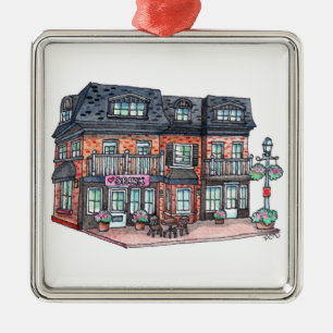 Little Town Cafe Ornament Aus Metall