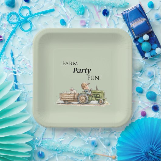 Little Tractor Farm Birthday Pappteller (Party)