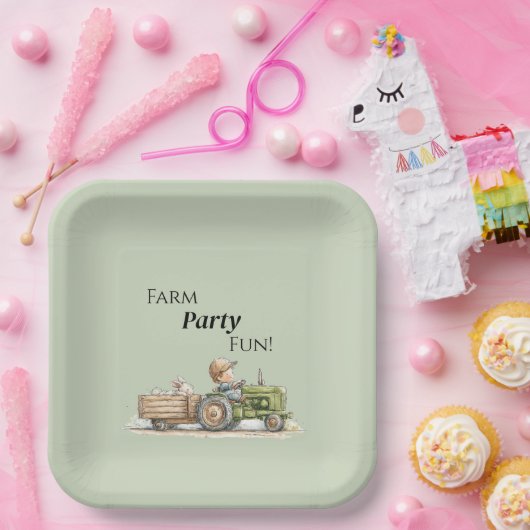 Little Tractor Farm Birthday Pappteller (Party)