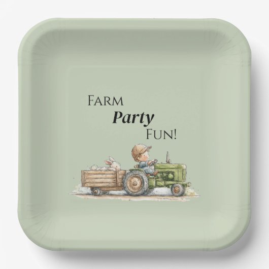 Little Tractor Farm Birthday Pappteller (Vorderseite)