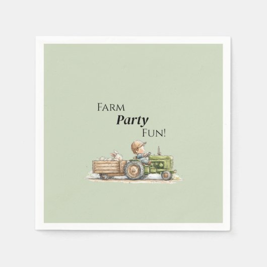 Little Tractor Farm Birthday Serviette (Vorderseite)