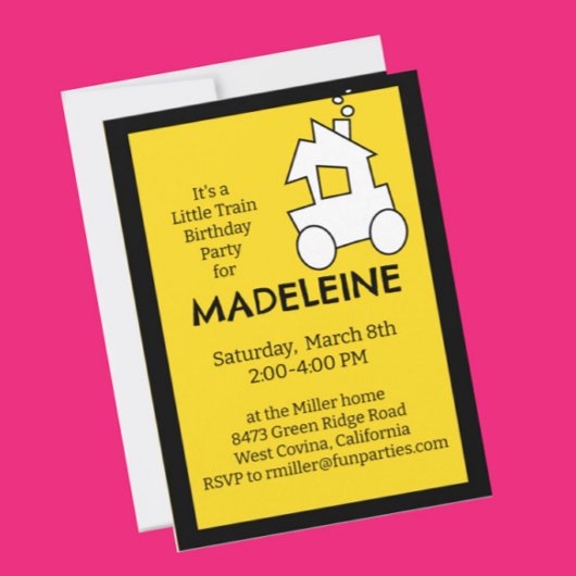 Little Train Birthday Party Einladung
