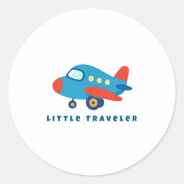 Little Traveler Airplane for Kids Runder Aufkleber