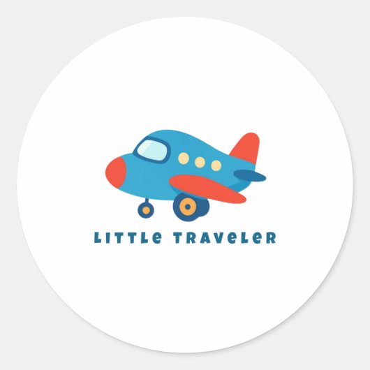 Little Traveler Airplane for Kids Runder Aufkleber (Vorderseite)