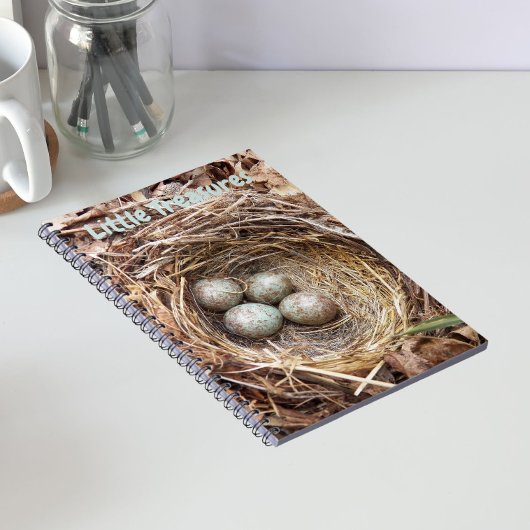 Little Treasures Bird Nest Eggs Notizblock