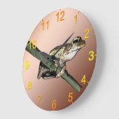 Little Tree Frog Oil Paint, Wall Clock Große Wanduhr (Winkel)