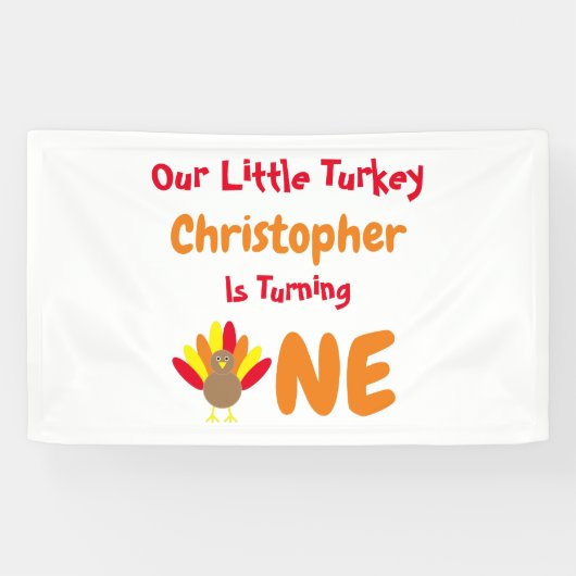 Little Turkey 1. Geburtstag Banner (Horizontal)