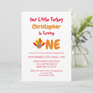 Little Turkey 1. Geburtstag Einladung