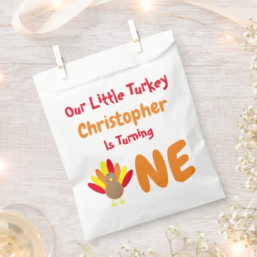 Little Turkey 1. Geburtstag Geschenktütchen (Ausgeschnitten)
