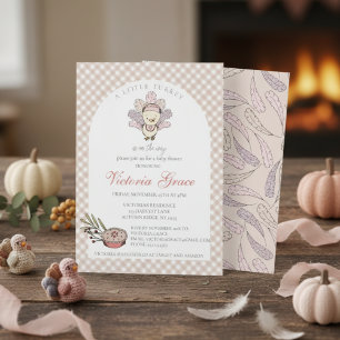 Little Turkey Autumn Girl Baby Shower Einladung
