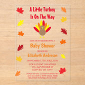 Little Turkey Baby Shower Acryleinladungen (Vorderseite)