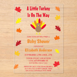 Little Turkey Baby Shower Acryleinladungen