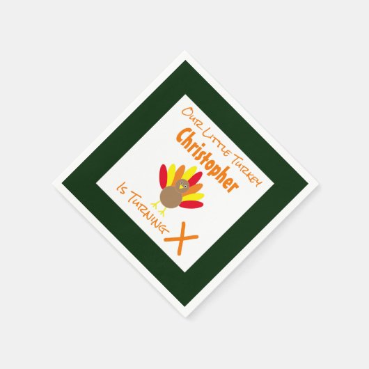 Little Turkey Birthday Serviette (Ecke)