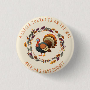 Little Turkey Erntedank Fall Baby Dusche Button