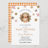 Little Turkey Erntedank Fall Baby Dusche Einladung (Vorne/Hinten)