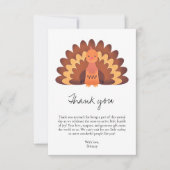 Little Turkey Fall Baby Dusche Danke Karte (Vorderseite)