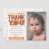 Little Turkey Fall Erntedank 1. Geburtstag Foto Dankeskarte (Vorderseite)