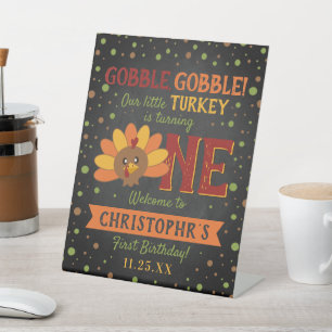 Little Turkey Fall Erntedank 1. Geburtstag Sockelschild