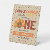 Little Turkey Fall Erntedank 1. Geburtstag Sockelschild (Vorderseite)