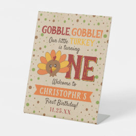 Little Turkey Fall Erntedank 1. Geburtstag Sockelschild