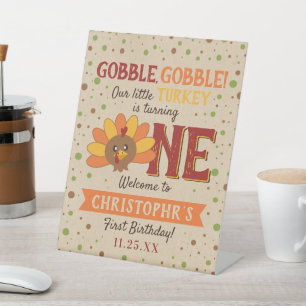Little Turkey Fall Erntedank 1. Geburtstag Sockelschild