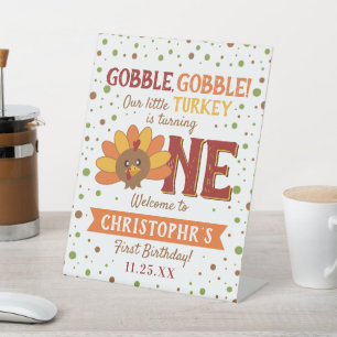 Little Turkey Fall Erntedank 1. Geburtstag Sockelschild