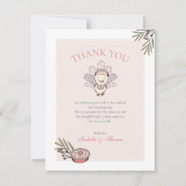 Little Turkey Girl Fall Baby Dusche Danke Karte