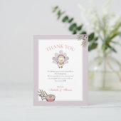 Little Turkey Girl Fall Baby Dusche Danke Karte (Stehend Vorderseite)