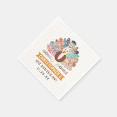 Little Turkey Thanksgiving Any Age Birthday Party Serviette (Ecke)