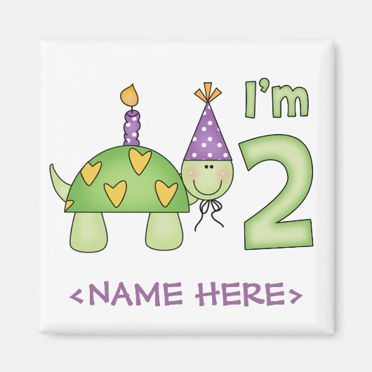 Little Turtle 2. Geburtstag Magnet (Vorne)