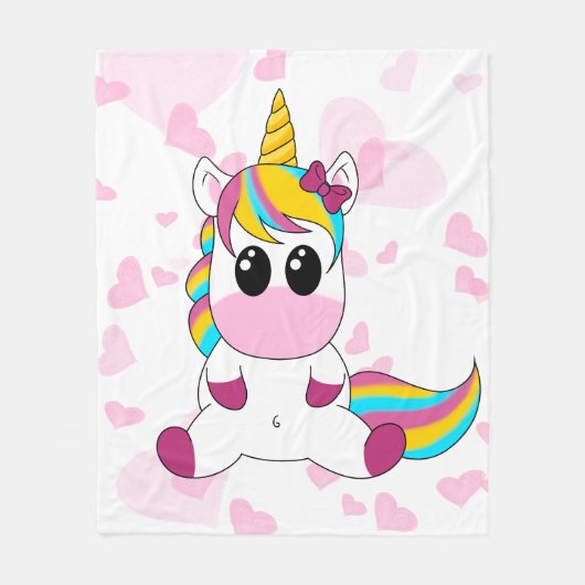 Little Unicorn Fleecedecke (Vorderseite)