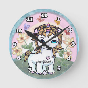 Little Unicorn Runde Wanduhr