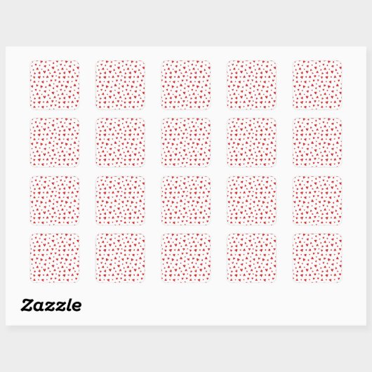 Little Valentine Hearts Square Stickers (Blatt)