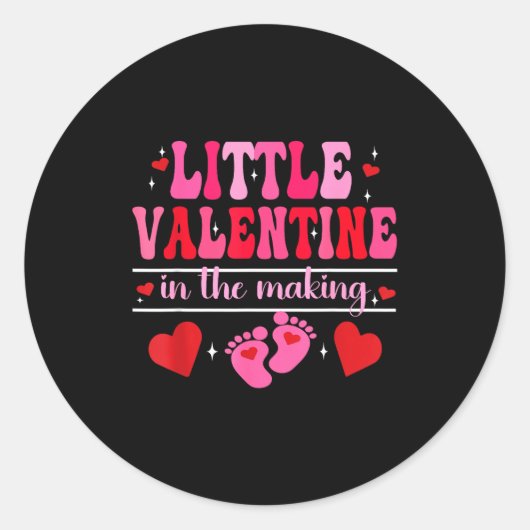 Little Valentine In The Making Valentine's Day Pre Runder Aufkleber (Vorderseite)