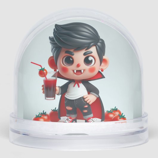 Little Vampire and Tomato Juice, von Natasha Us Schneekugeln (Vorderseite)