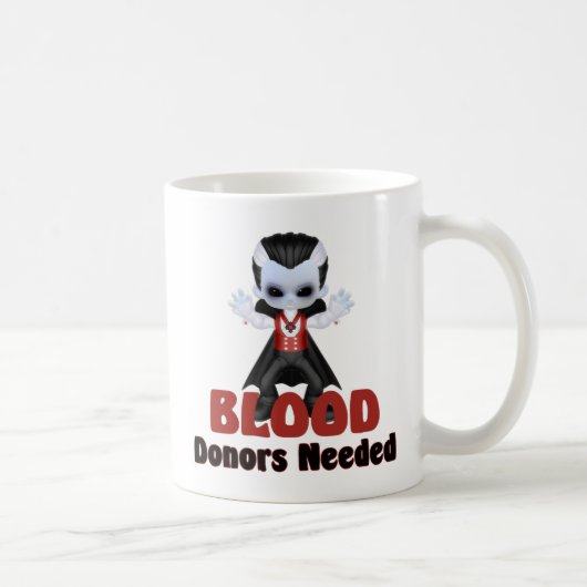 Little Vampire Blood Donors brauchte Halloween Jok Kaffeetasse (Rechts)