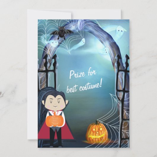 Little Vampire Dracula Halloween-Party Einladungen (Rückseite)