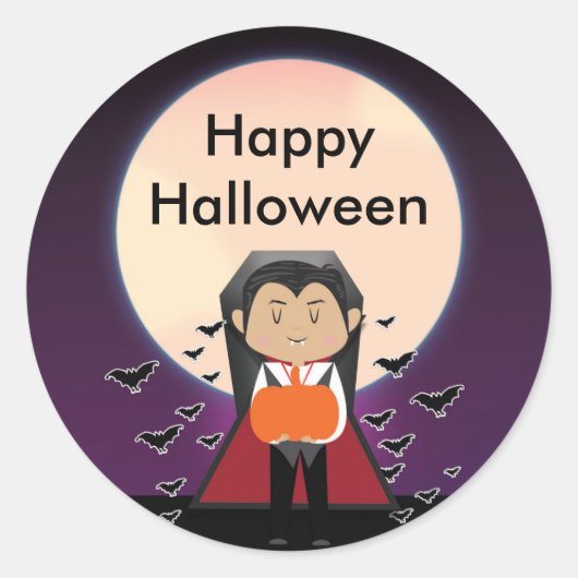 Little Vampire Dracula Halloween-Party Stickers (Vorderseite)