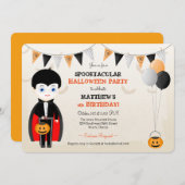 Little Vampire Halloween-Party Einladung (Vorne/Hinten)