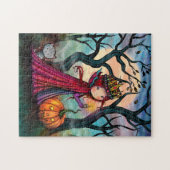 Little Vampire mit Cat Halloween Art Puzzle (Horizontal)